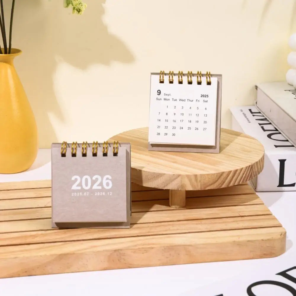 Calendrier de Bureau 2026 – Spirale Métal, Format S ou L, 14 Coloris