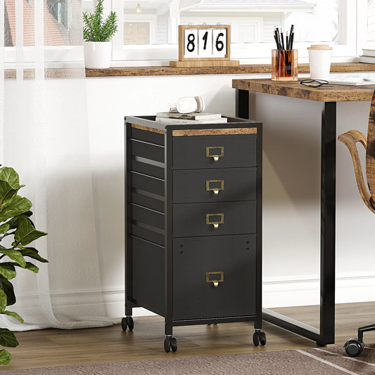 Caisson Mobile à Tiroirs en Tissu – Format A4/Lettre, Roulettes avec Frein, Rangement Bureau