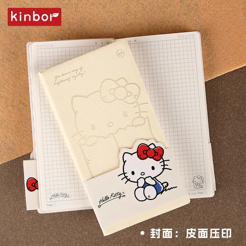 Carnet Pocket A7 Kinbor x Sanrio – Hello Kitty & BB Series, Quadrillé/Vierge, Journal Portable