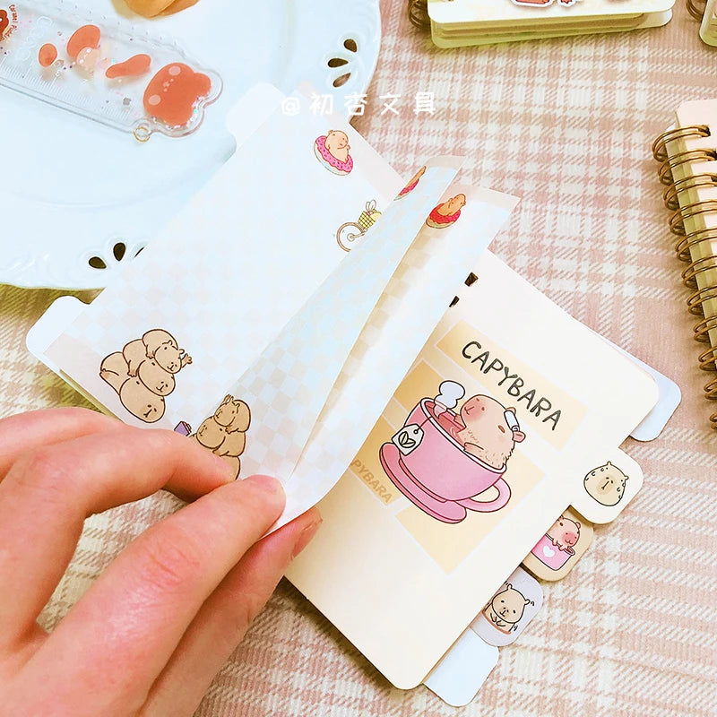 Bloc-notes Kawaii Capybara – Mémo Pad Esthétique, Papier Brouillon, Journal & Agenda