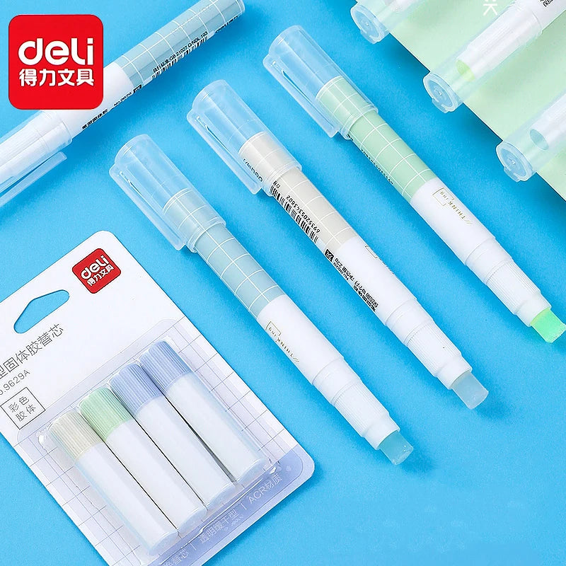 Bâton de Colle Solide Rechargeable Deli – Séchage Rapide, Fort Adhésif, Non Toxique, École & Bureau