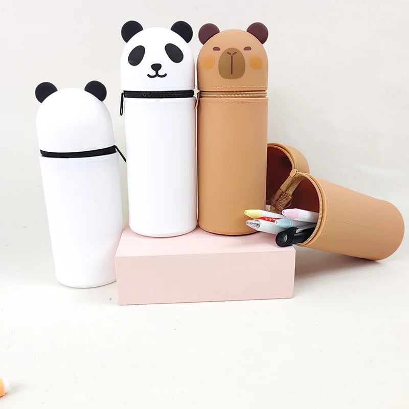 Trousse Télescopique en Silicone – Animaux Mignons, Grande Capacité, 15 Designs