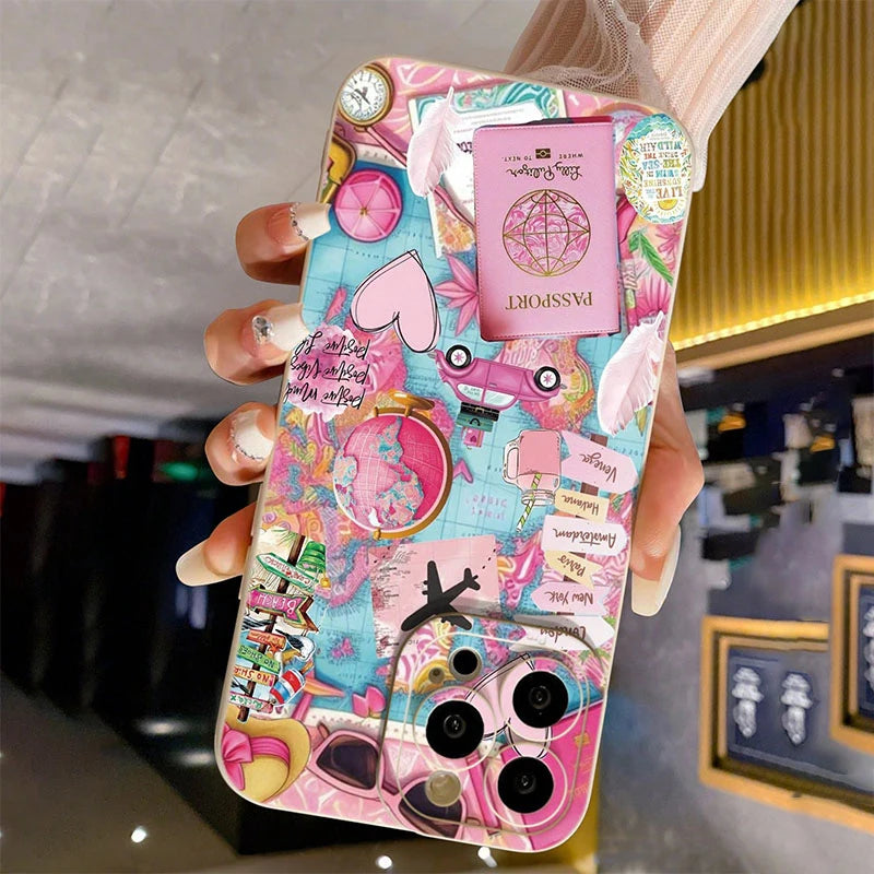 Coque Mate Imprimée Avion & Voyage pour iPhone – Antichoc, Compatible iPhone 11 à 17 Pro Max