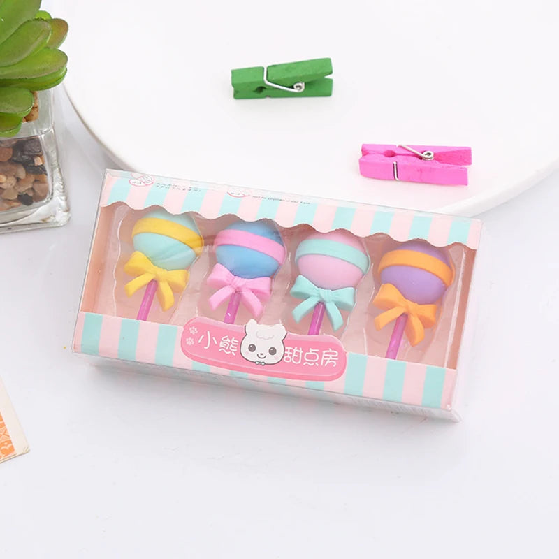 Gommes Kawaii Sucette & Glace – Papeterie Mignonne, Enfants & École, Cadeau Créatif