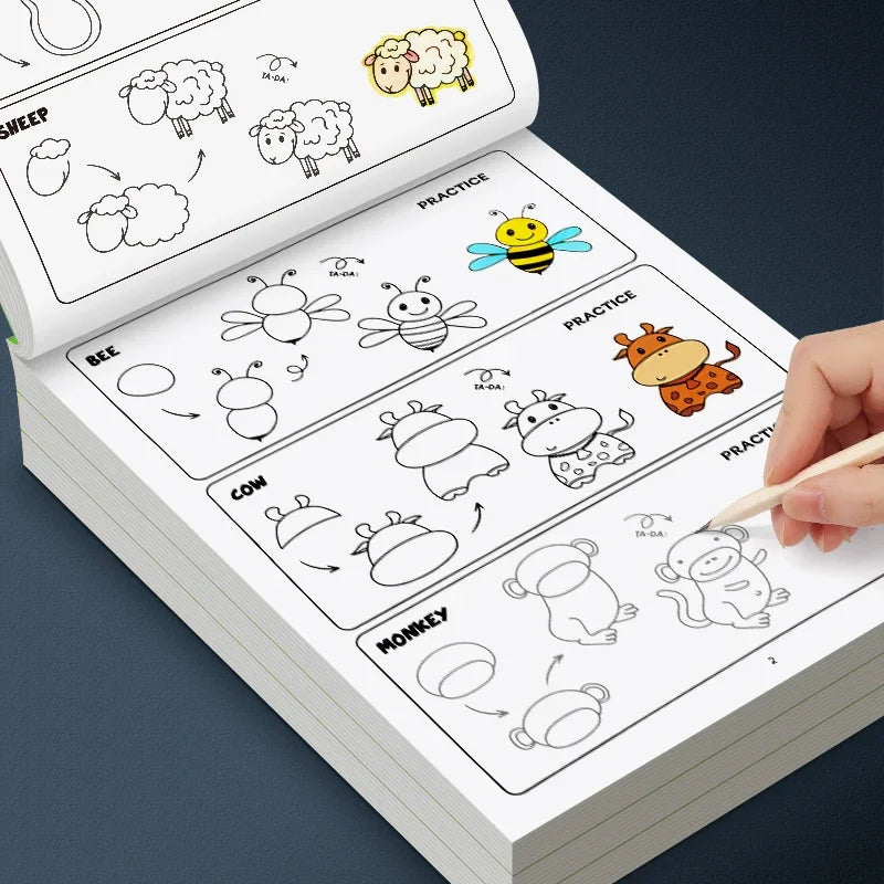 Livre de Dessin Étape par Étape – Comment Dessiner des Animaux – Enfants & Débutants