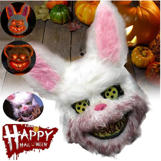 Masque Halloween LED Lapin & Ours – Déguisement Cosplay Carnaval Adulte