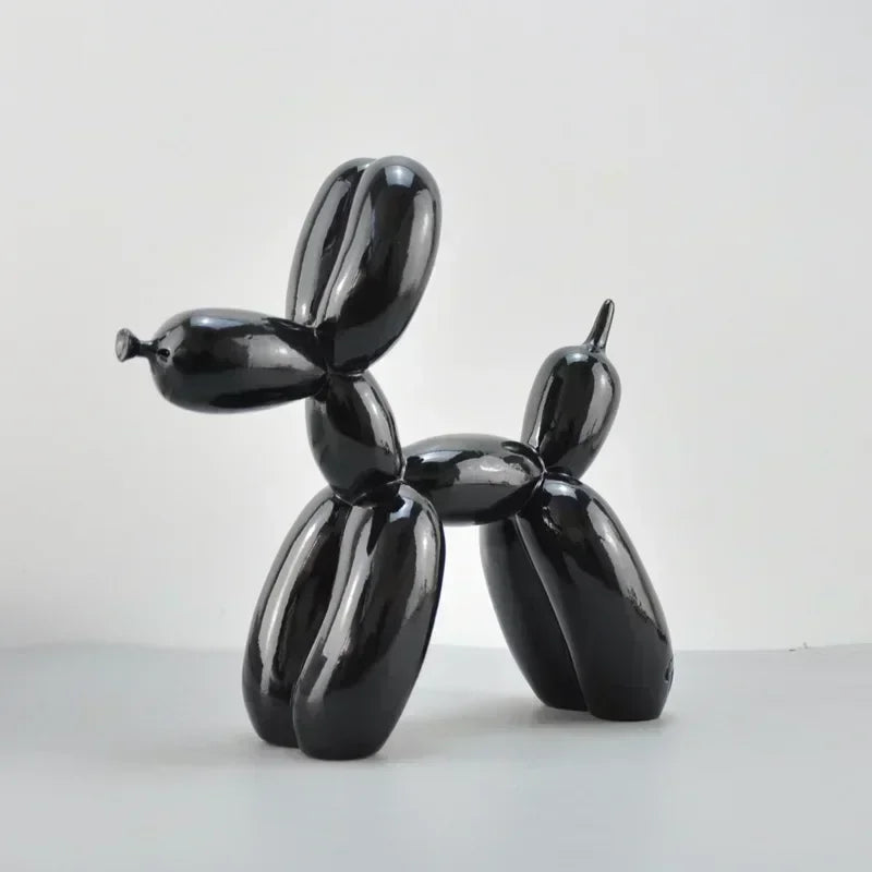 Sculpture Chien Ballon en Résine – Figurine Décorative Style Nordique