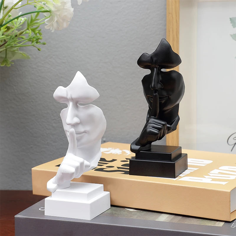 Sculpture Geste du Secret – Doigt sur les Lèvres, Décoration Bureau et Salon