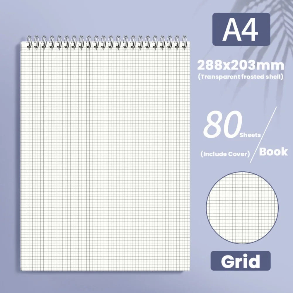 Cahier à Spirale Épaissi A4/A5/A6/B5 – Ligné, Quadrillé ou Vierge, Flip-Over
