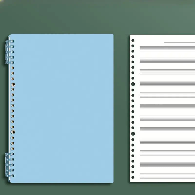Cahier de Notation Musicale B5 – 60 Feuilles Mobiles Réutilisables – Papier Staff Double Face – 3 Coloris