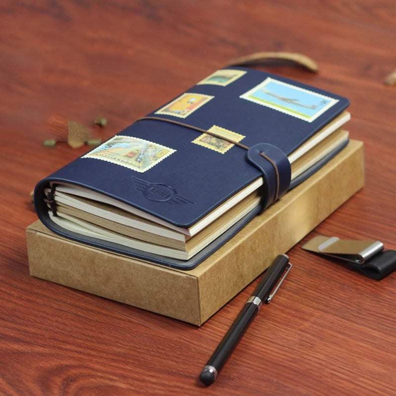 Carnet A6 Cuir Rétro à Sangle – Feuilles Mobiles – Journal de Voyage – 5 Coloris