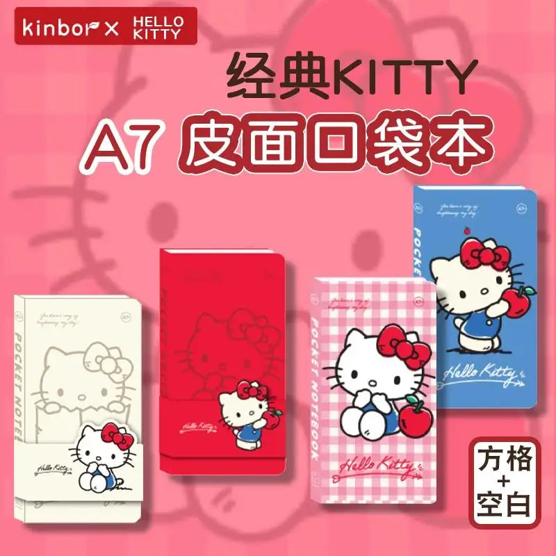 Carnet Pocket A7 Kinbor x Sanrio – Hello Kitty & BB Series, Quadrillé/Vierge, Journal Portable