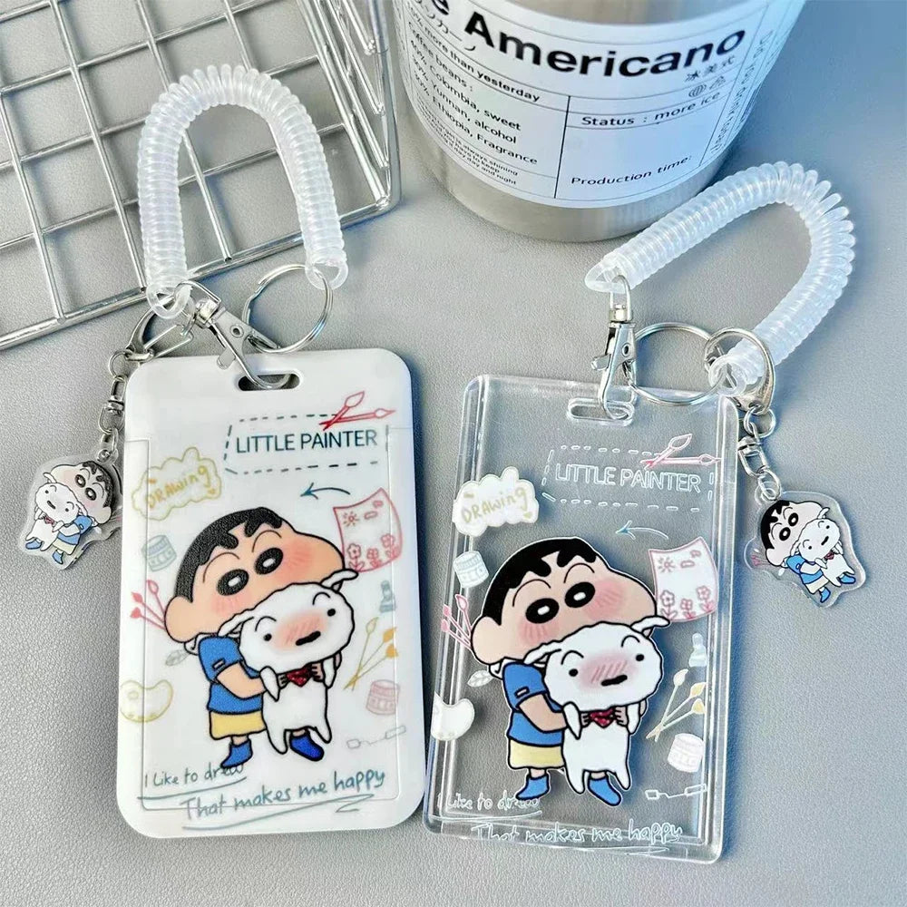 Porte-Carte Coulissant Kawaii – Style Anime – Carte de Bus, Cantine & Badge – 4 Modèles