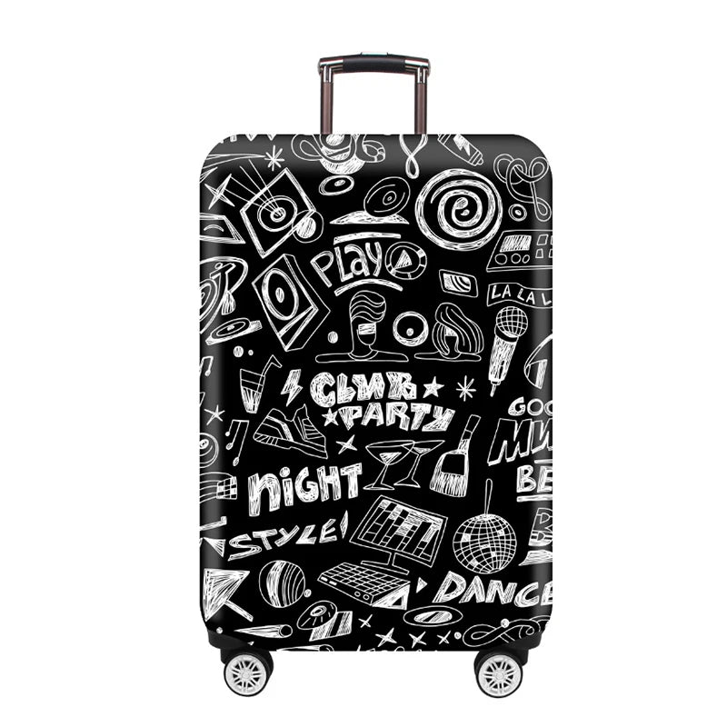 Housse de Protection Valise – Tissu Élastique Lavable, Anti-Rayures, 29 Motifs, Tailles S à XL