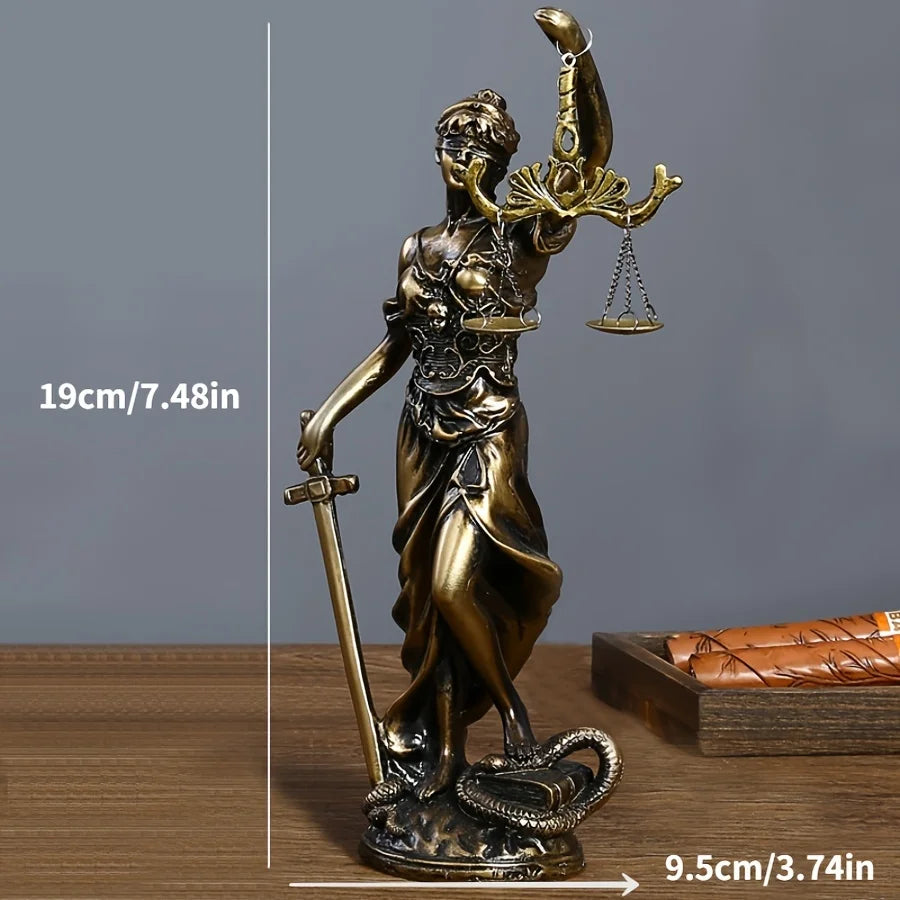 Statuette Déesse de la Justice – Style Rétro Européen, Déco Bureau Salon