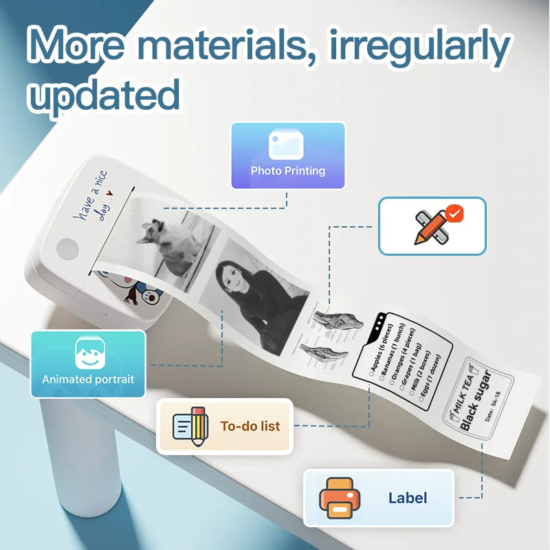 Mini Imprimante Thermique Portable DOLEWA D2 – Bluetooth, Sans Encre, Étiquettes & Photos