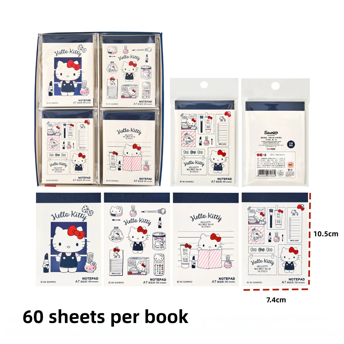 Carnet Kawaii Sanrio – Hello Kitty & Cinnamoroll, Couverture PU, Carnet Étudiant & Planner