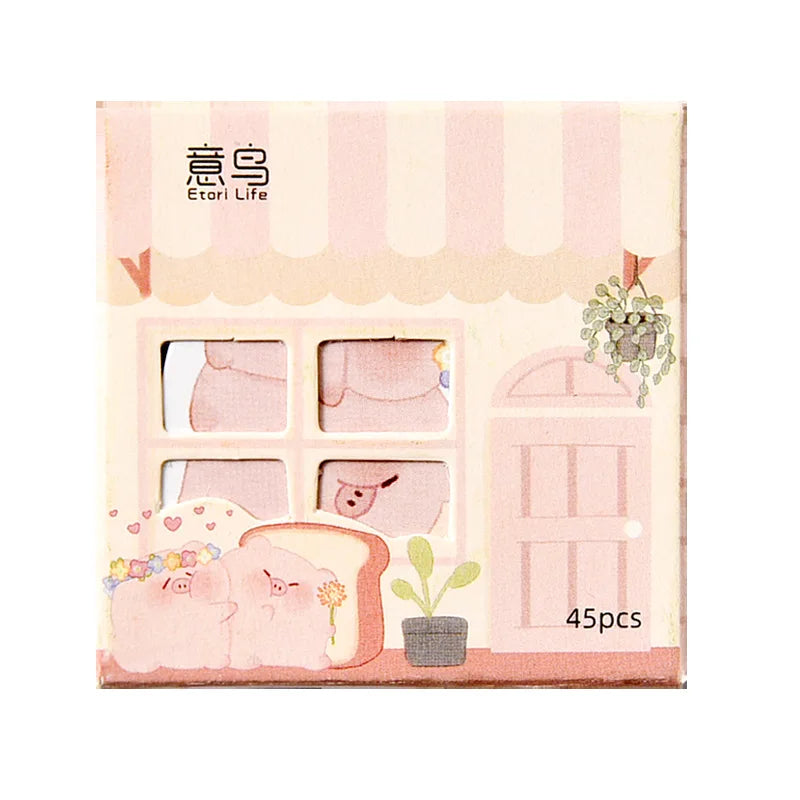 Stickers Kawaii Maison – Set 45 Pièces, Scrapbooking & Décoration, 4 Designs