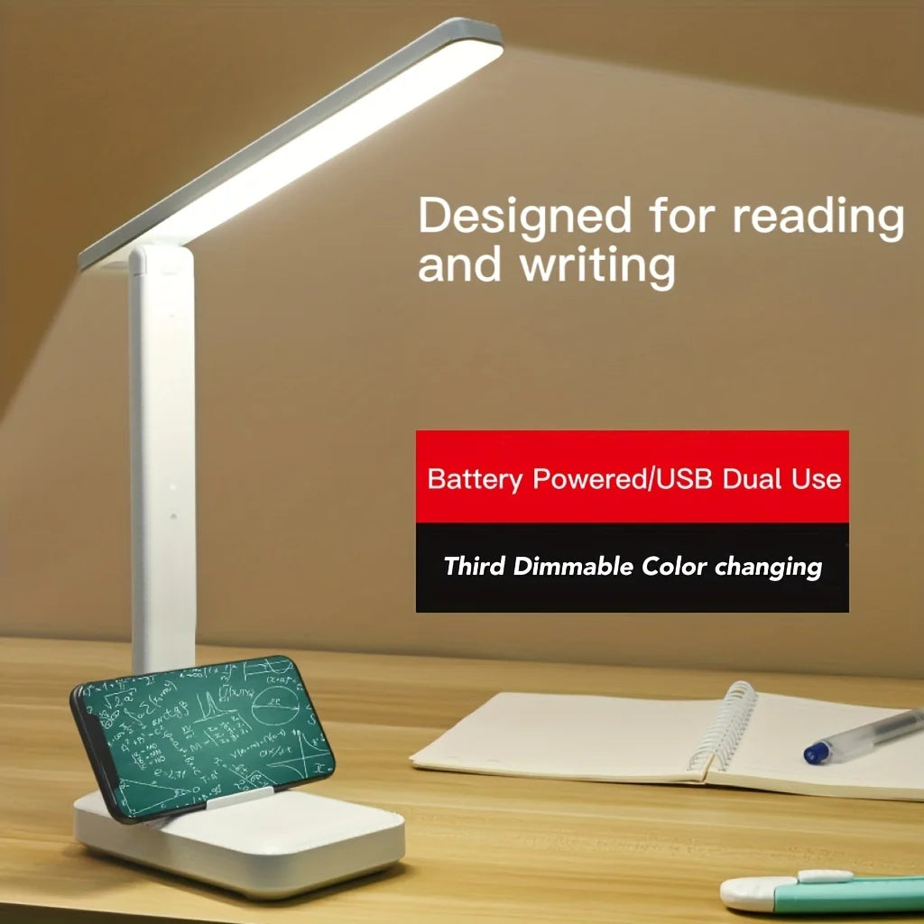 Lampe de Bureau LED Pliable – Protection Oculaire, 3 Niveaux de Luminosité, Interrupteur Tactile