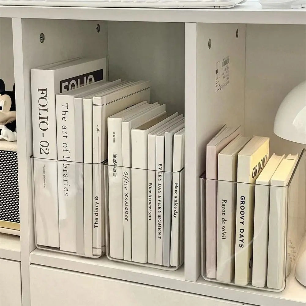 Porte-Livres Transparent Acrylique – Organisateur Bureau en U, Modulable, Maison & Bureau
