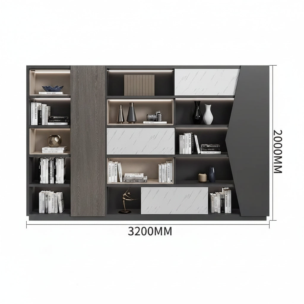 Armoire de Bureau avec Serrure – Bibliothèque Bois Moderne, 5 Niveaux, 15 Modèles