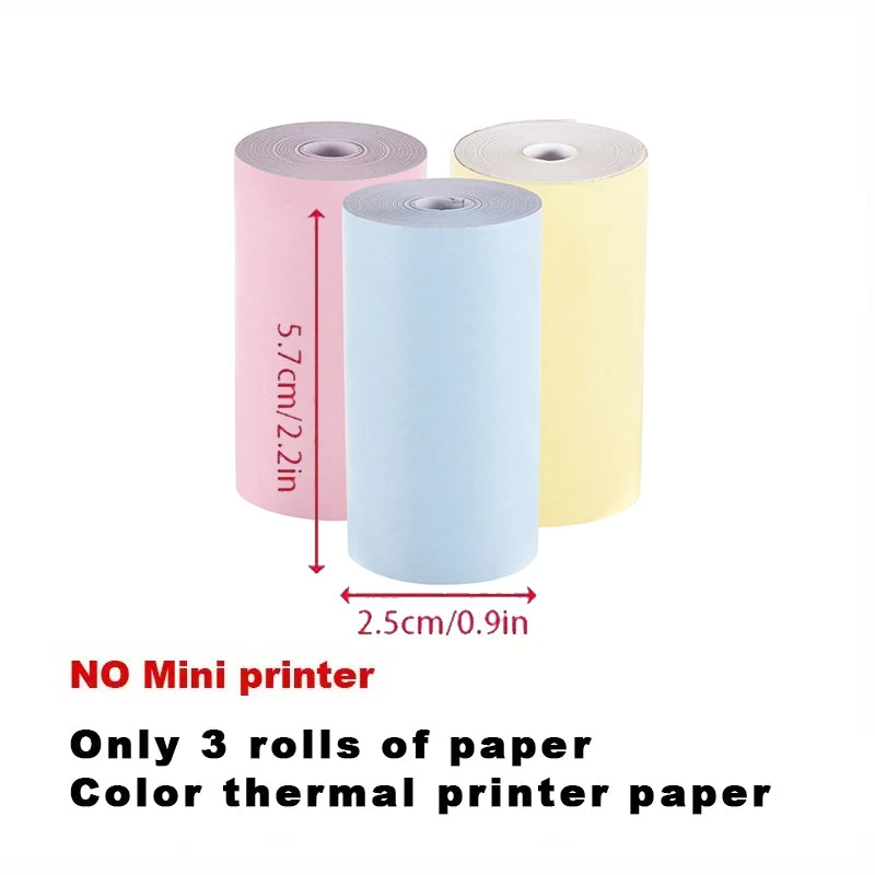 Mini Imprimante Thermique Portable – Bluetooth, Sans Encre, Photo & Étiquettes, 6 Couleurs
