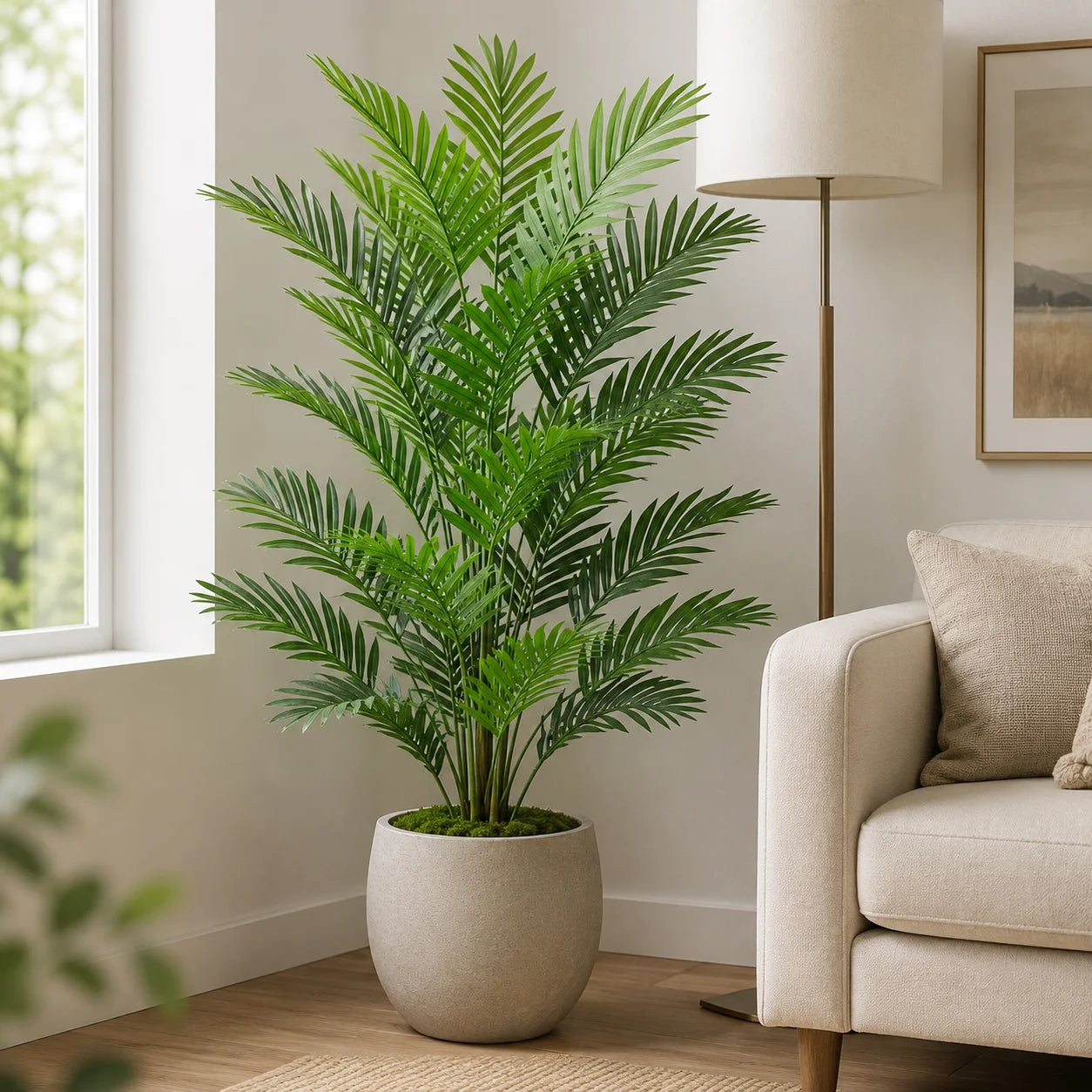 Palmier Artificiel Areca – Plante Plastique Décorative 65 à 90 cm