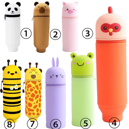 Trousse Télescopique en Silicone – Animaux Mignons, Grande Capacité, 15 Designs