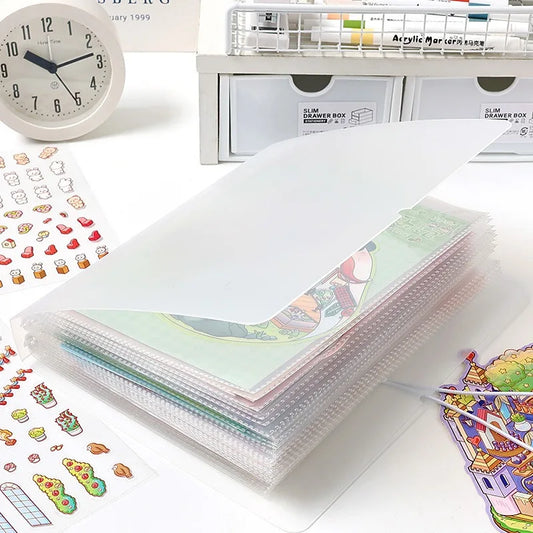 Pochette Organiseur Transparente – Cartes, Tickets, Mémos & Stickers, Grande Capacité