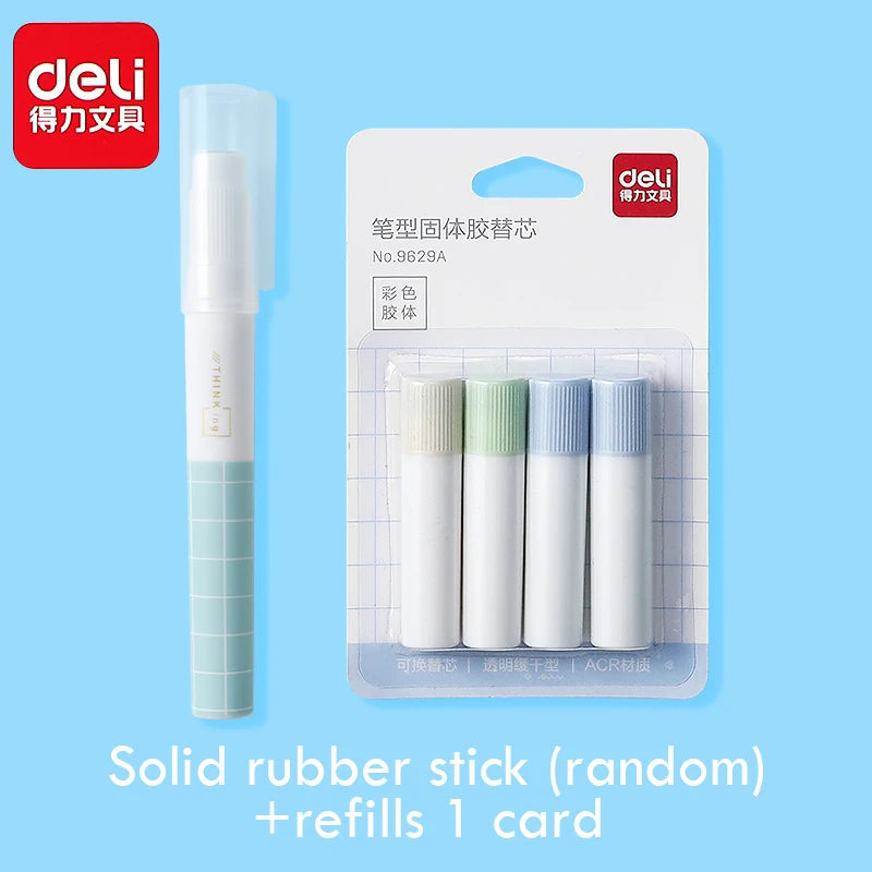 Bâton de Colle Solide Rechargeable Deli – Séchage Rapide, Fort Adhésif, Non Toxique, École & Bureau