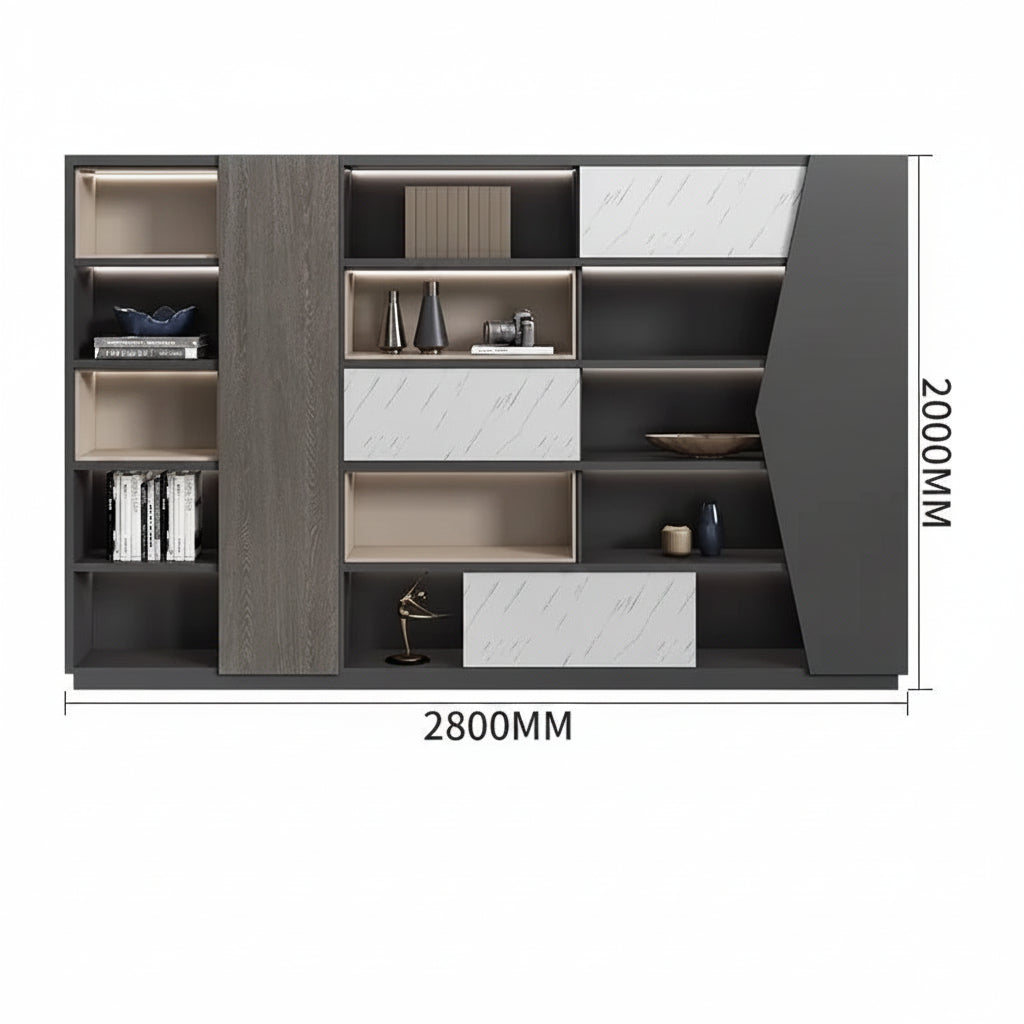 Armoire de Bureau avec Serrure – Bibliothèque Bois Moderne, 5 Niveaux, 15 Modèles