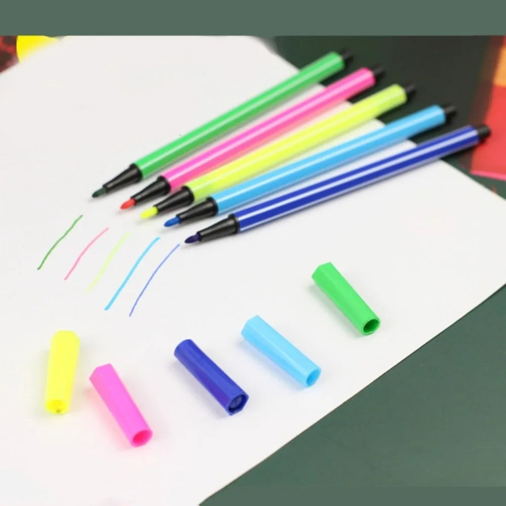 Feutres Aquarelle Lavables – Non Toxiques, Pointe Souple – Set de 12, 18, 24 ou 36 Couleurs