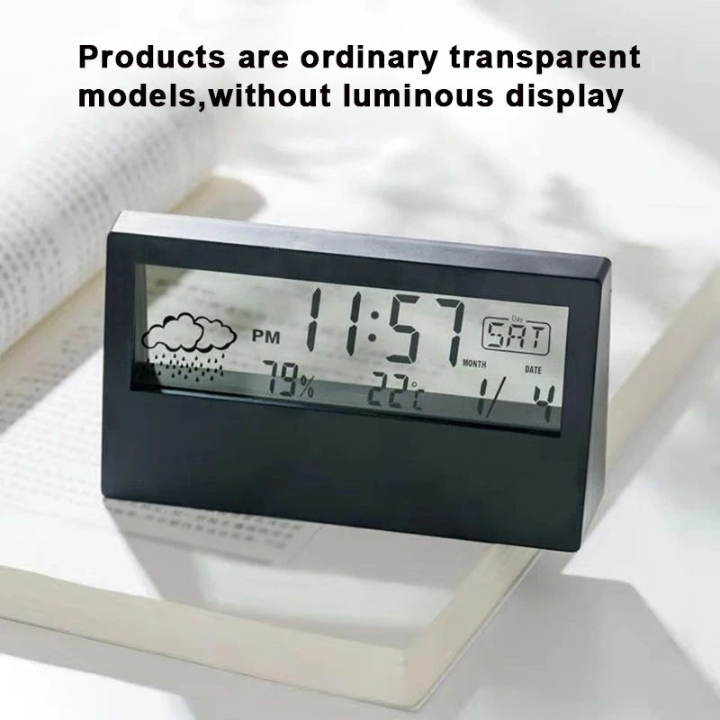Thermomètre Hygromètre LED – Horloge Électronique, Température & Humidité, Alarme