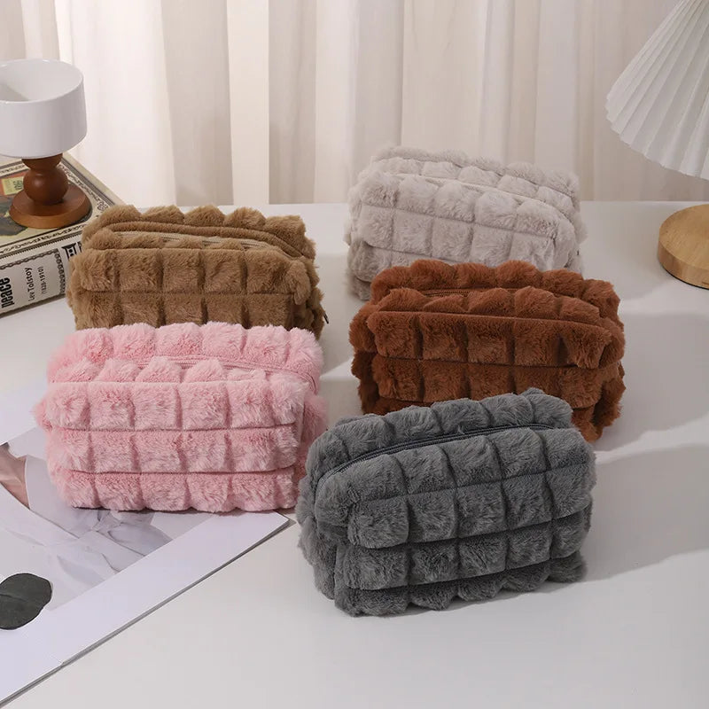Trousse en Velours Côtelé – Pochette Zippée Multifonction, 6 Coloris