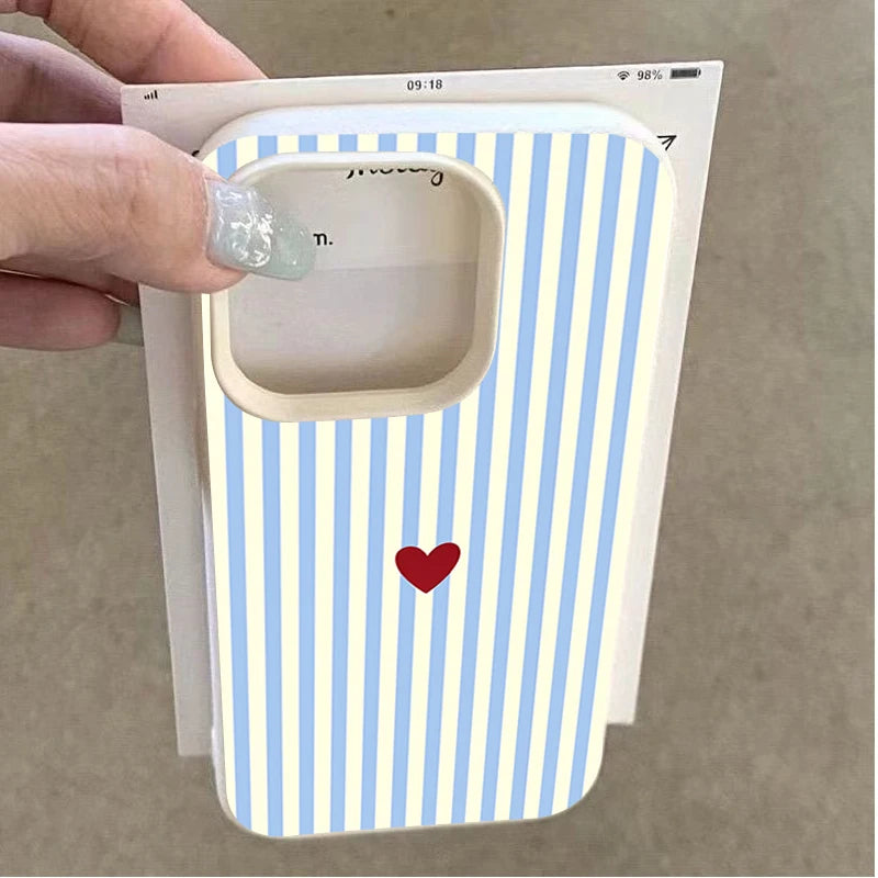 Coque Kawaii Motif Cœur pour iPhone – Mignonne & Tendance, Compatible iPhone 11 à 17 Pro Max, 5 Motifs