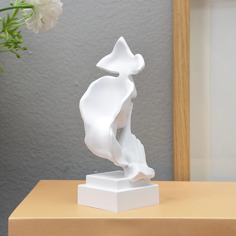 Sculpture Geste du Secret – Doigt sur les Lèvres, Décoration Bureau et Salon