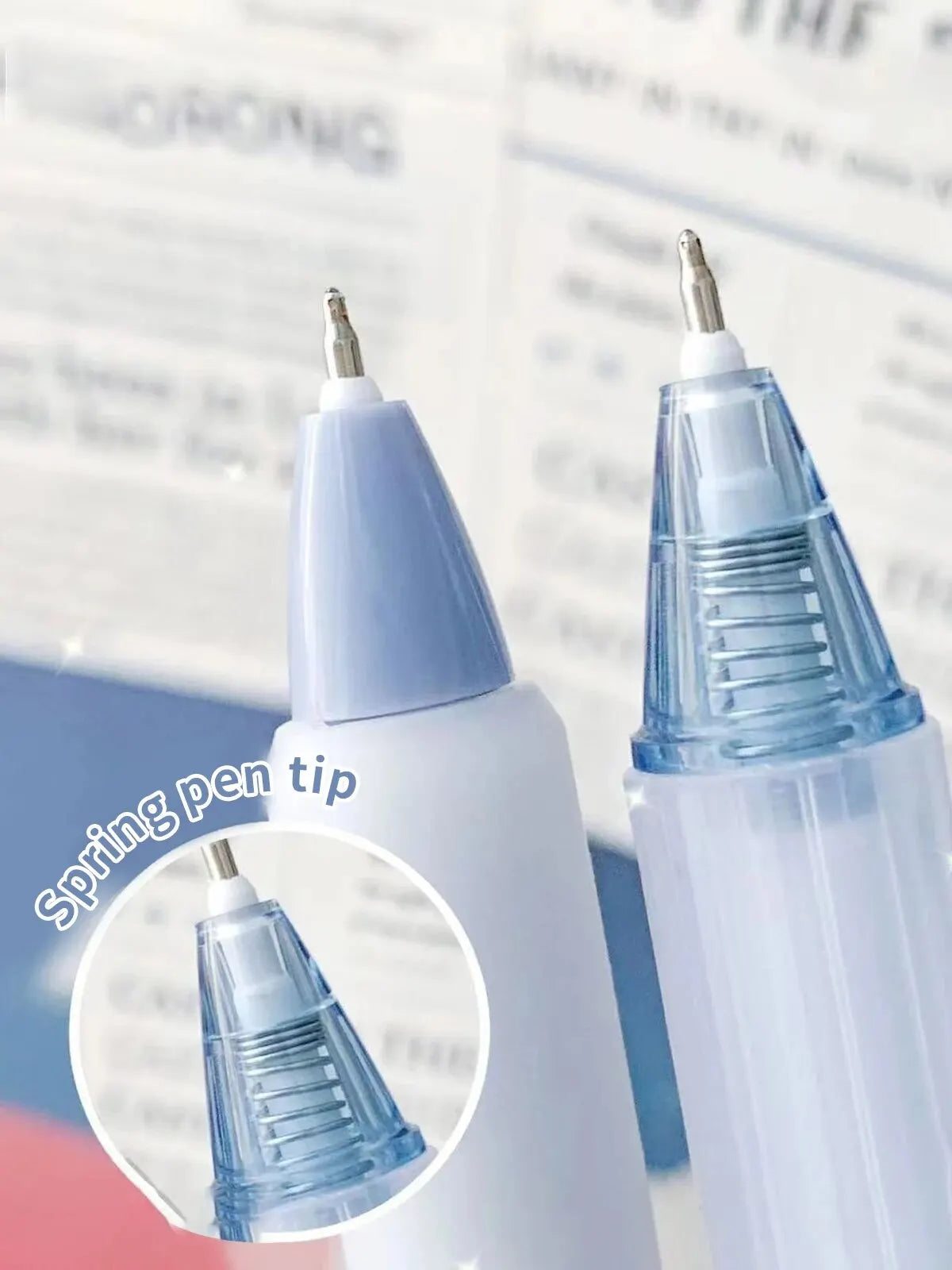 Lot de 7 Stylos Gel Transparents 0,5 mm – Minimaliste, Signature, Bureau & École, 6 Coloris