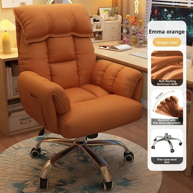 Chaise de Bureau Confortable avec Accoudoirs et Repose-pieds – Inclinable, Hauteur Réglable, 12 Coloris