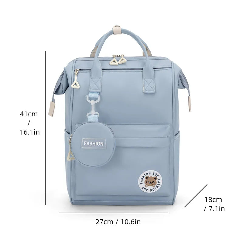 Sac à Dos Style K-Pop Preppy – Grande Capacité, Lycée & Fac, Fille, 5 Coloris