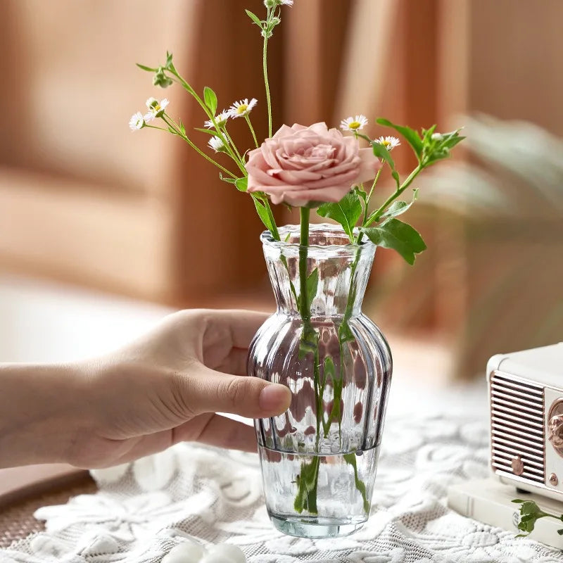 Vase en Verre Sculpté Fait Main – Pot Hydroponique Décoratif Style Gothique