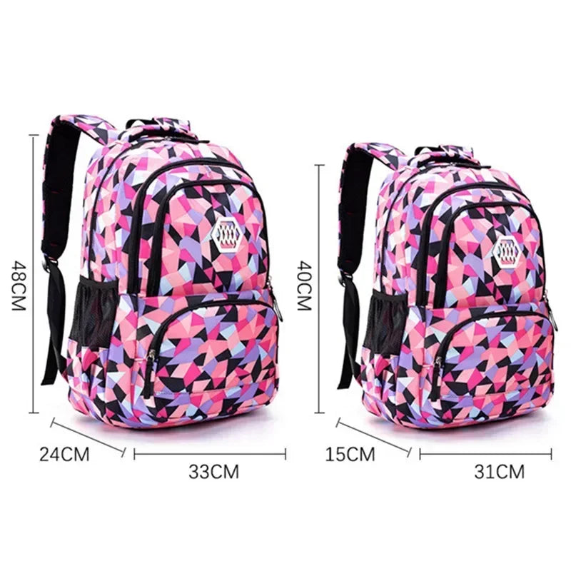 Cartable Scolaire Grande Capacité – Nylon, Taille S & L, 5 Coloris, Ado Fille & Garçon