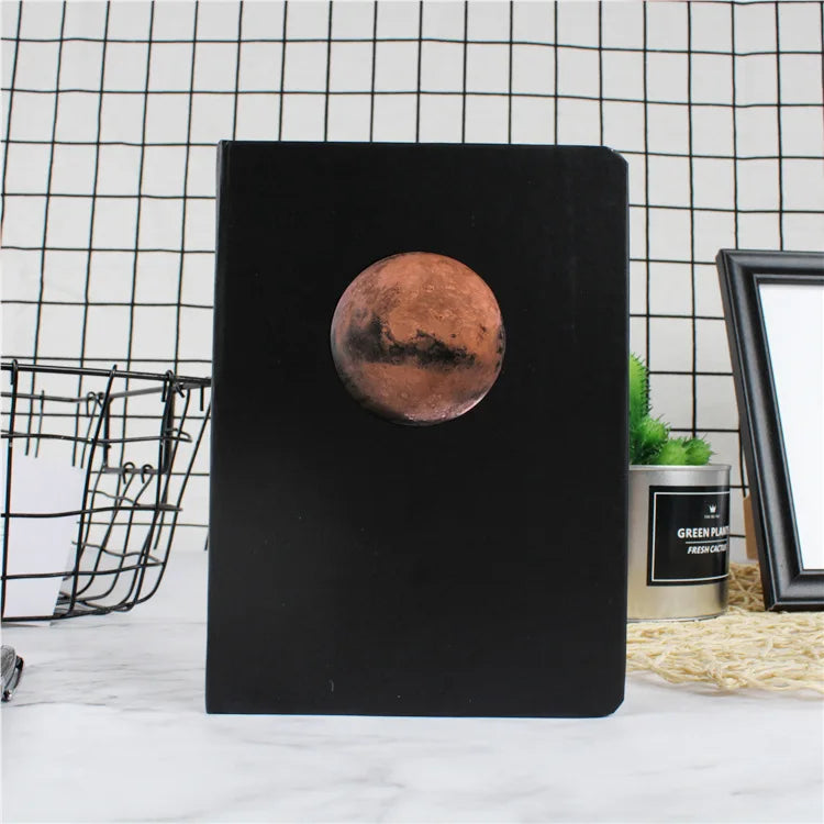 Cahier A5 Couverture Rigide – Série Planètes (Lune, Mars, Pluton, Terre)