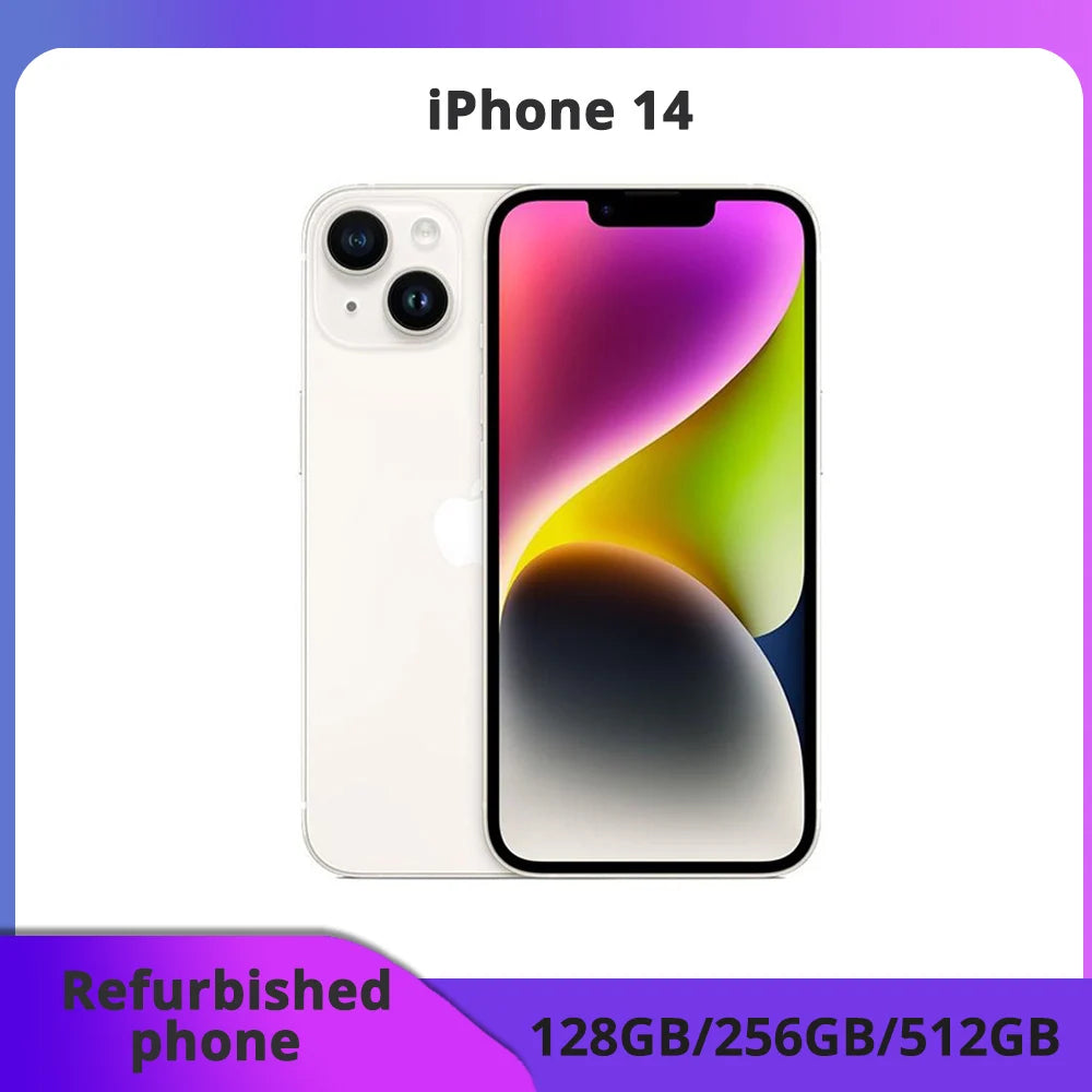 iPhone 14 Reconditionné – 6,1" Super Retina OLED, Face ID, 5G, NFC, 12MP – 128Go ou 256Go