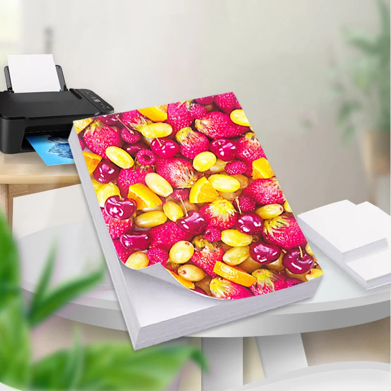 Papier Photo Autocollant Brillant – A4, A5 ou A6 – 135g ou 150g – Jet d’Encre – 20 à 100 Feuilles
