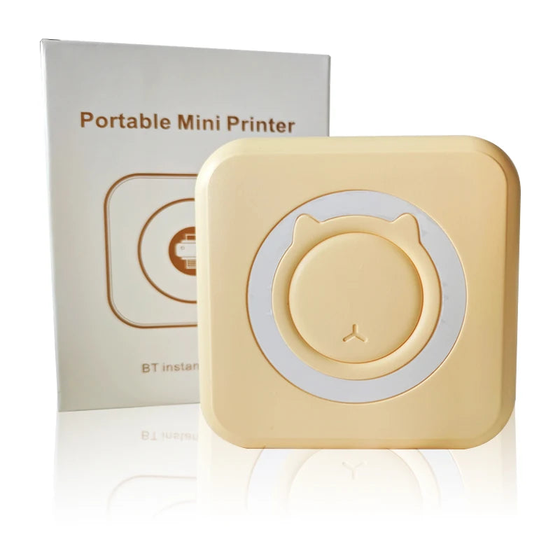 Mini Imprimante Thermique Portable – Bluetooth, Sans Encre, Photo & Étiquettes, 6 Couleurs