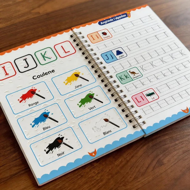 Cahier Pratique de l’Alphabet Français – Écriture Cursive Groove – Activités Enfants Débutants