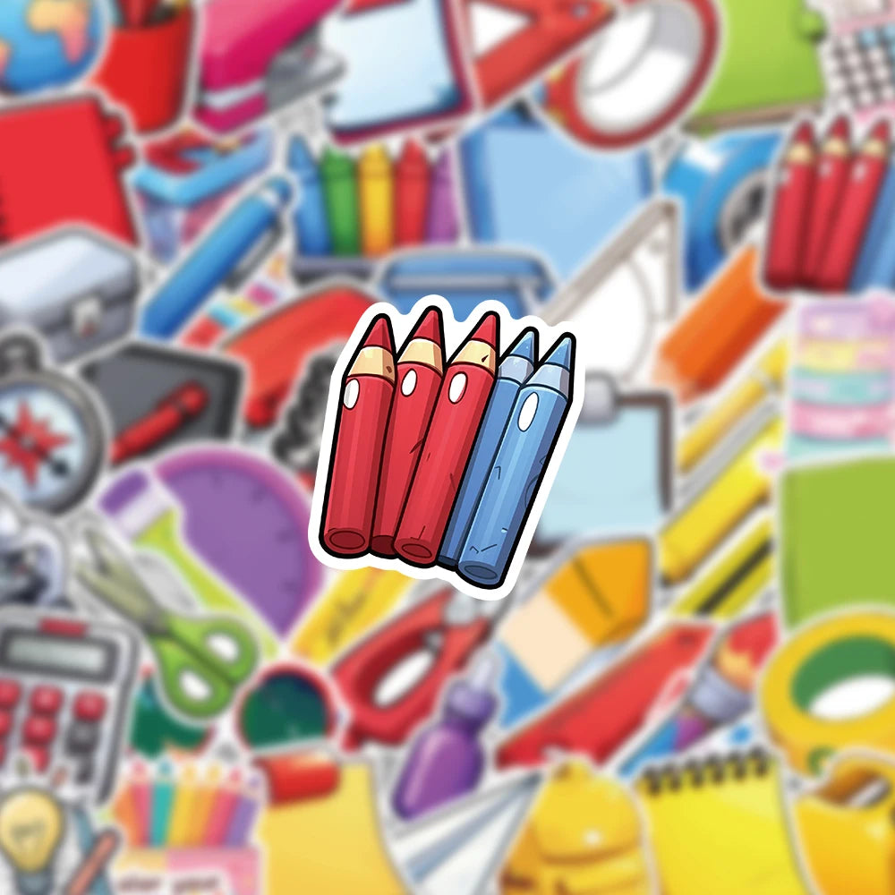 Lot de 54 Autocollants Scolaires – Déco Cahiers, Gourdes & Cadeaux Rentrée
