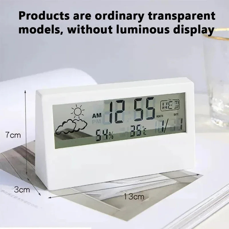 Thermomètre Hygromètre LED – Horloge Électronique, Température & Humidité, Alarme