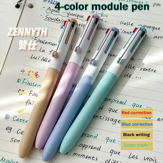 Stylo Gel 4 Couleurs en 1 – Pointe 0,5mm, Design Minimaliste, Recharges Disponibles