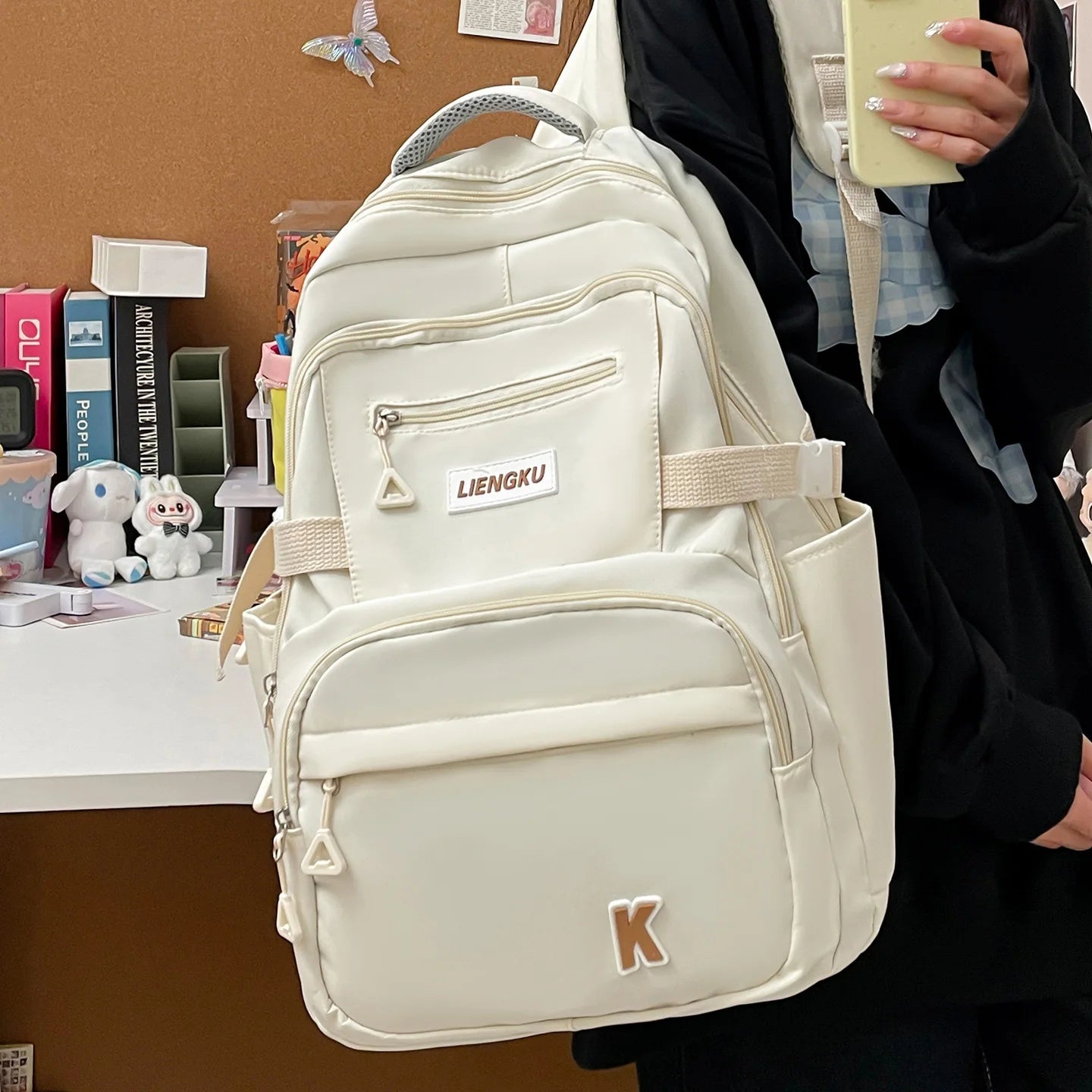 Sac à Dos Grande Capacité – Poche Laptop, Style Instagram, Lycée & Fac, 3 Coloris